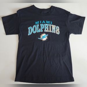 NFL Team Apparel Miami Dolphins Black T-Shirt - Womens Size Medium 10/12